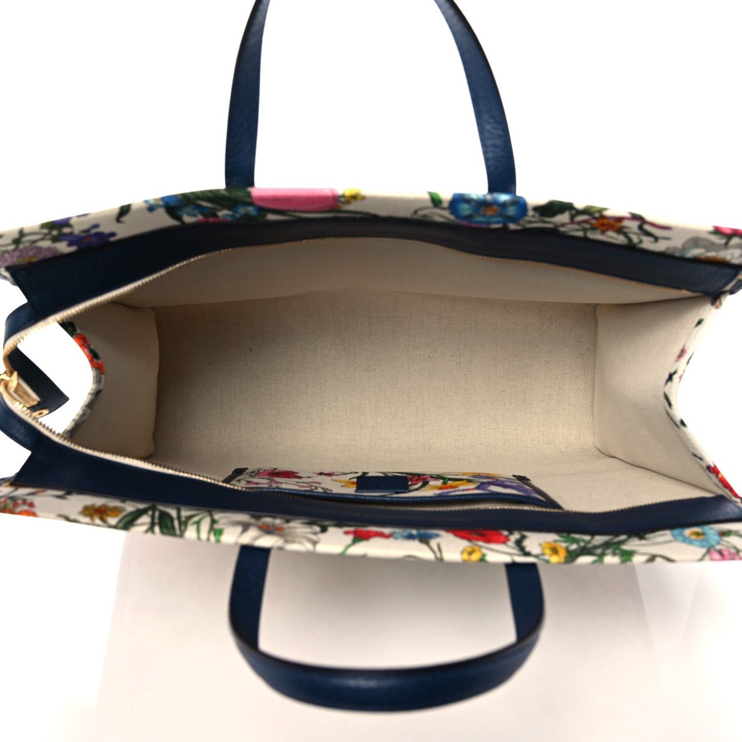 Canvas Large Flora Tote Navy Multicolor