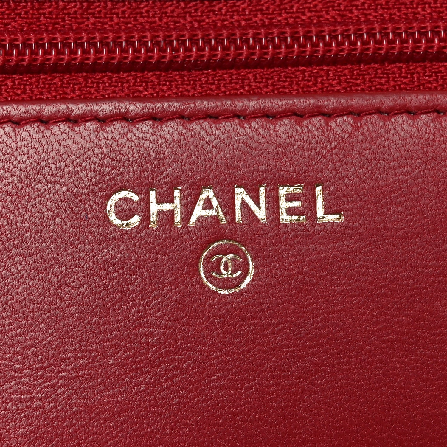 Chanel Lambskin Quilted Trendy CC Wallet On Chain WOC Red 6 of 12