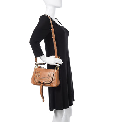 Chloe Shiny Calfskin Small Marcie Saddle Shoulder Bag Autumnal Brown 2 of 12