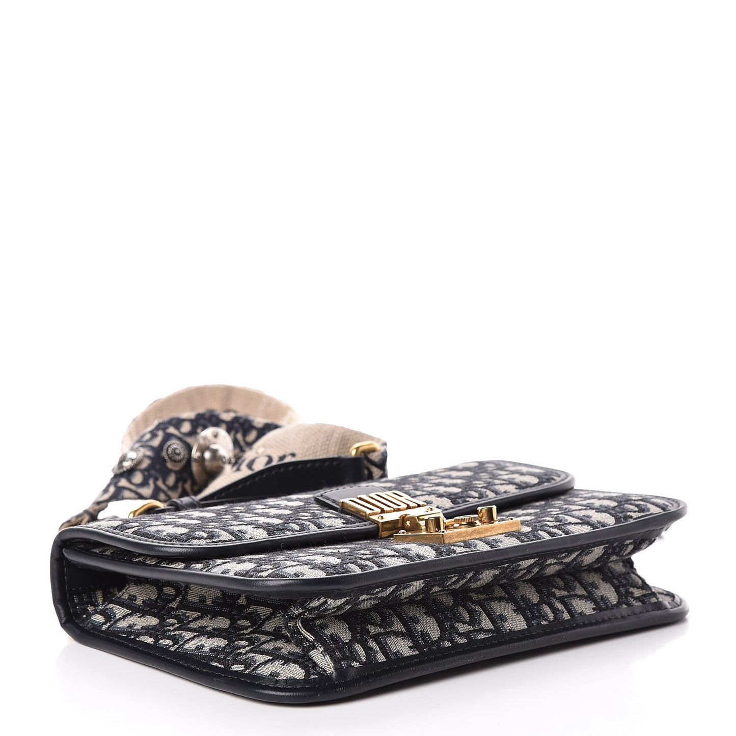 Oblique DiorAddict Flap Bag Navy Blue