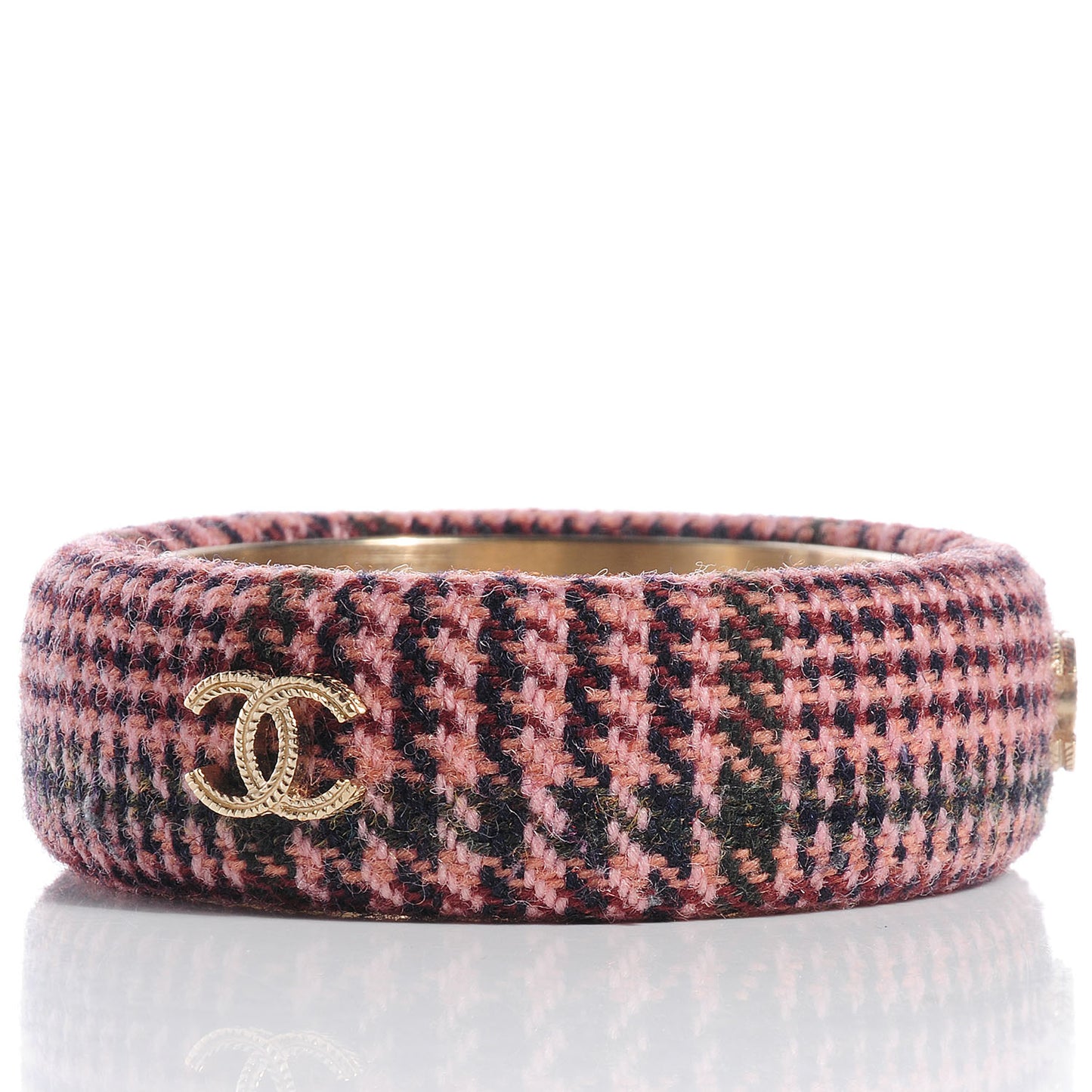 Tweed CC Wide Bangle XS Pink