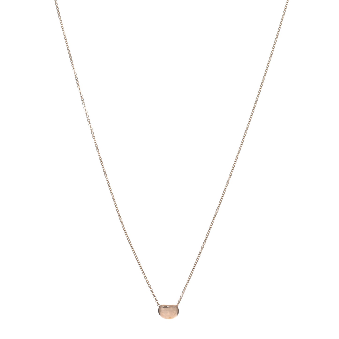 18K Rose Gold 6.5mm Elsa Peretti Bean Pendant Necklace