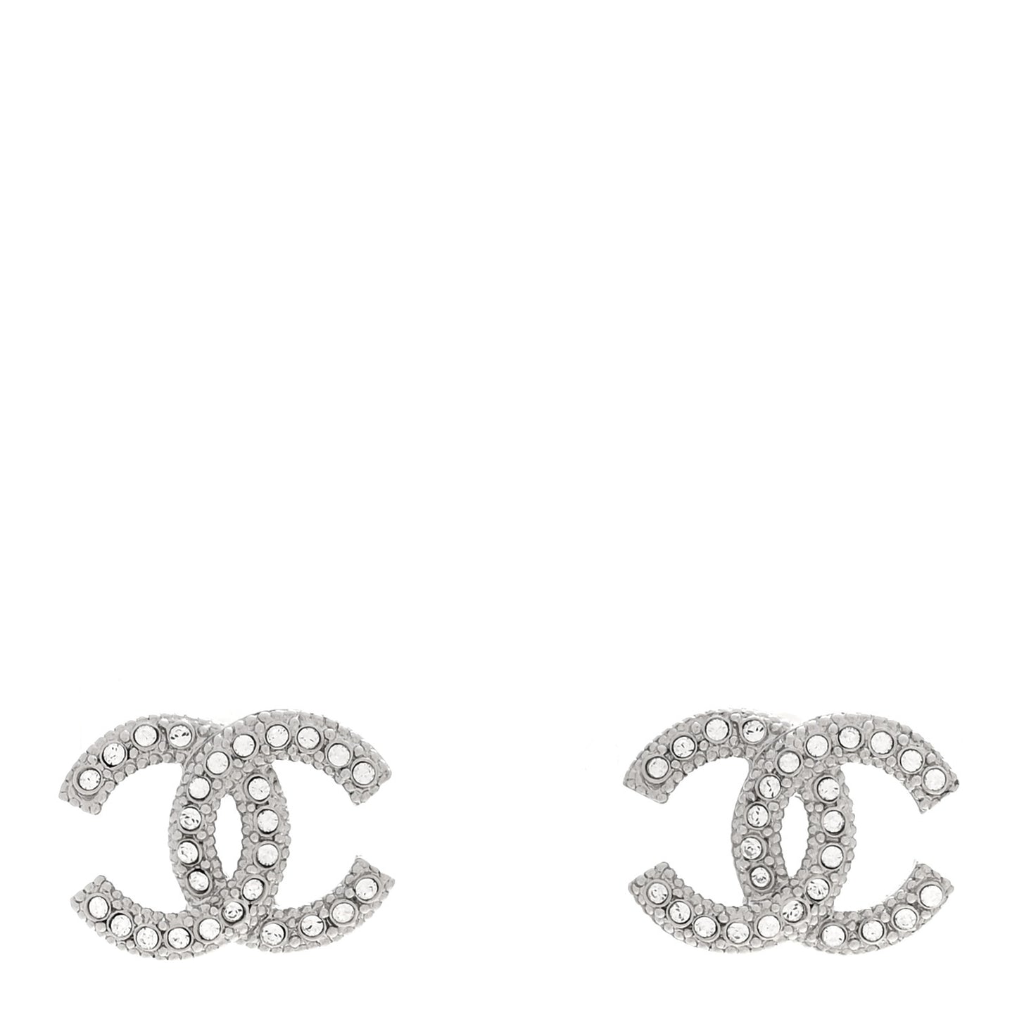 Crystal CC Coco Flapper Earrings Silver