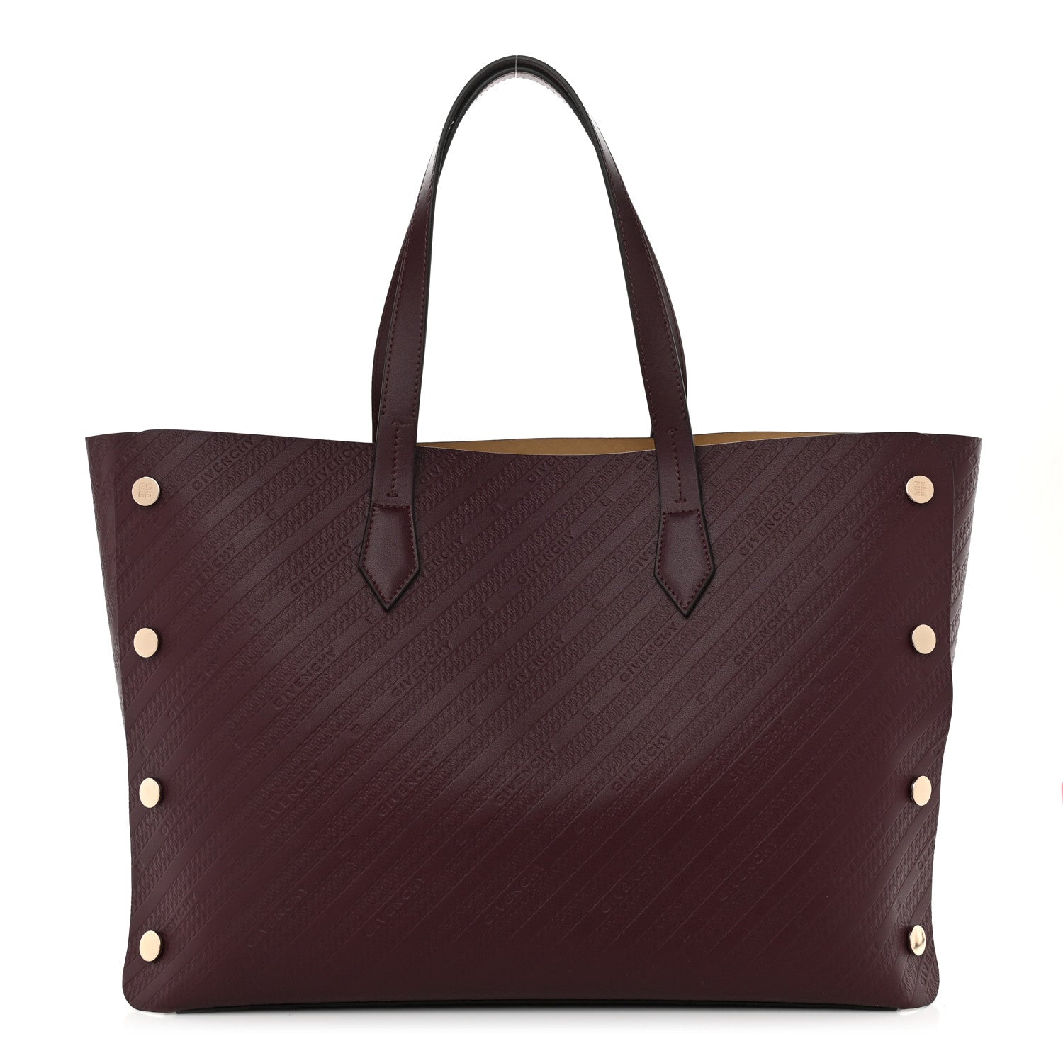 Givenchy Calfskin Chain Embossed Medium Bond Shopper Tote Burgundy 2 of 10
