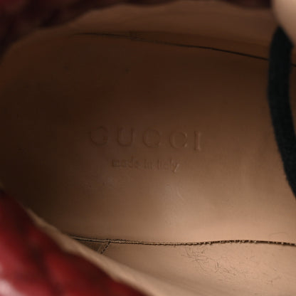 Gucci Magnum Calfskin Nappa Quilted Lace Up Ankle Boots 36 Garnet Red 8 of 9