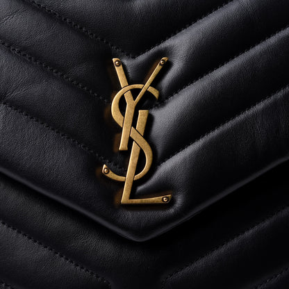 Saint Laurent Calfskin Y Quilted Monogram Medium Loulou Chain Satchel Black 9 of 11