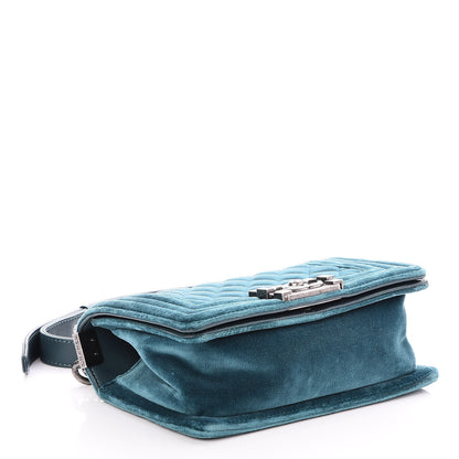 Chanel Velvet Quilted Small Boy Flap Turquoise 4 of 7
