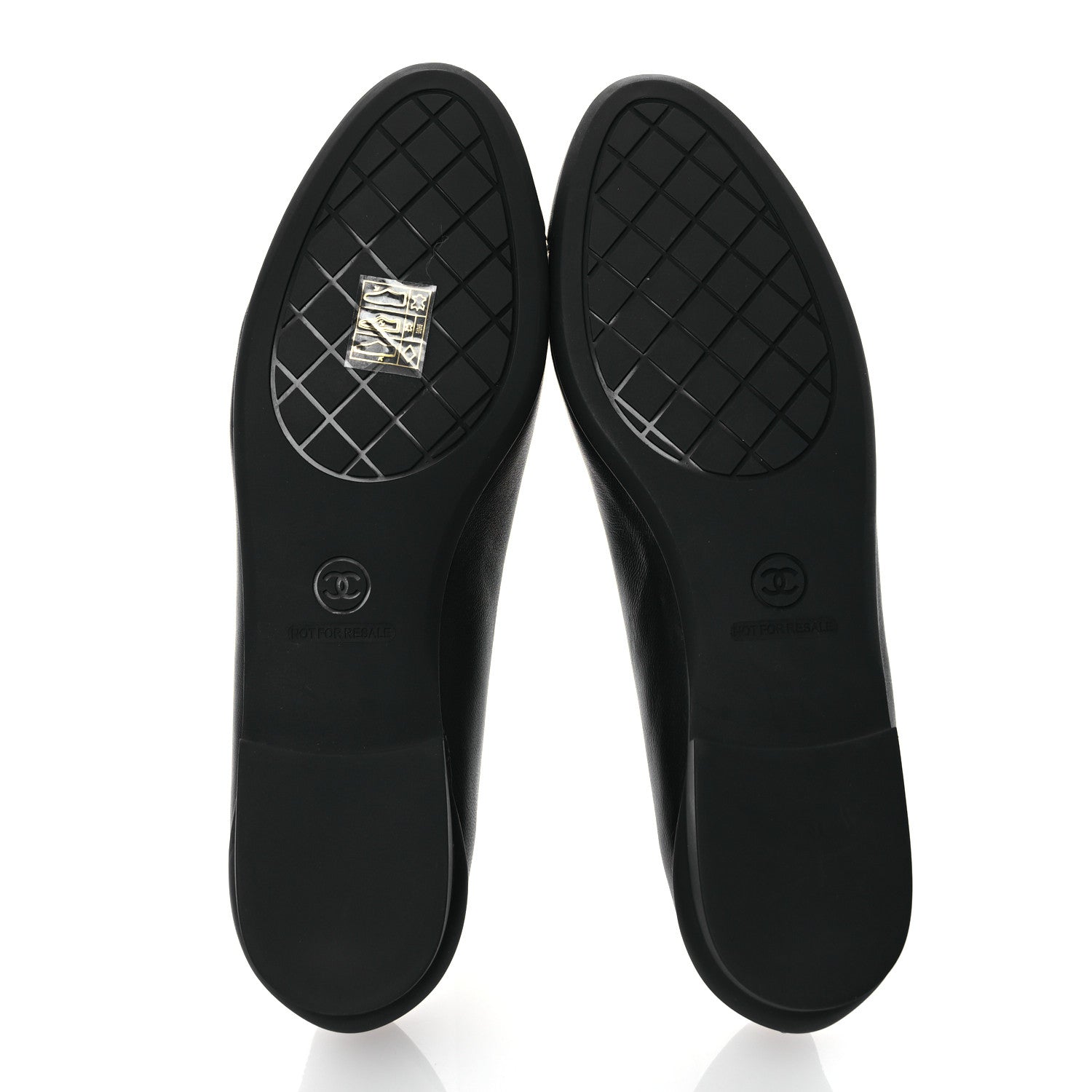 Chanel Lambskin Cap Toe CC Uniform Ballerina Flats 38 Black 7 of 12