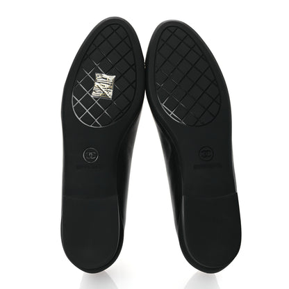 Chanel Lambskin Cap Toe CC Uniform Ballerina Flats 38 Black 7 of 12