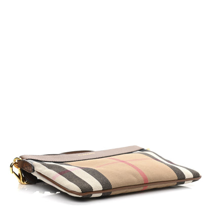 Burberry House Check Derby Peyton Crossbody Clutch Bag Tan 4 of 10
