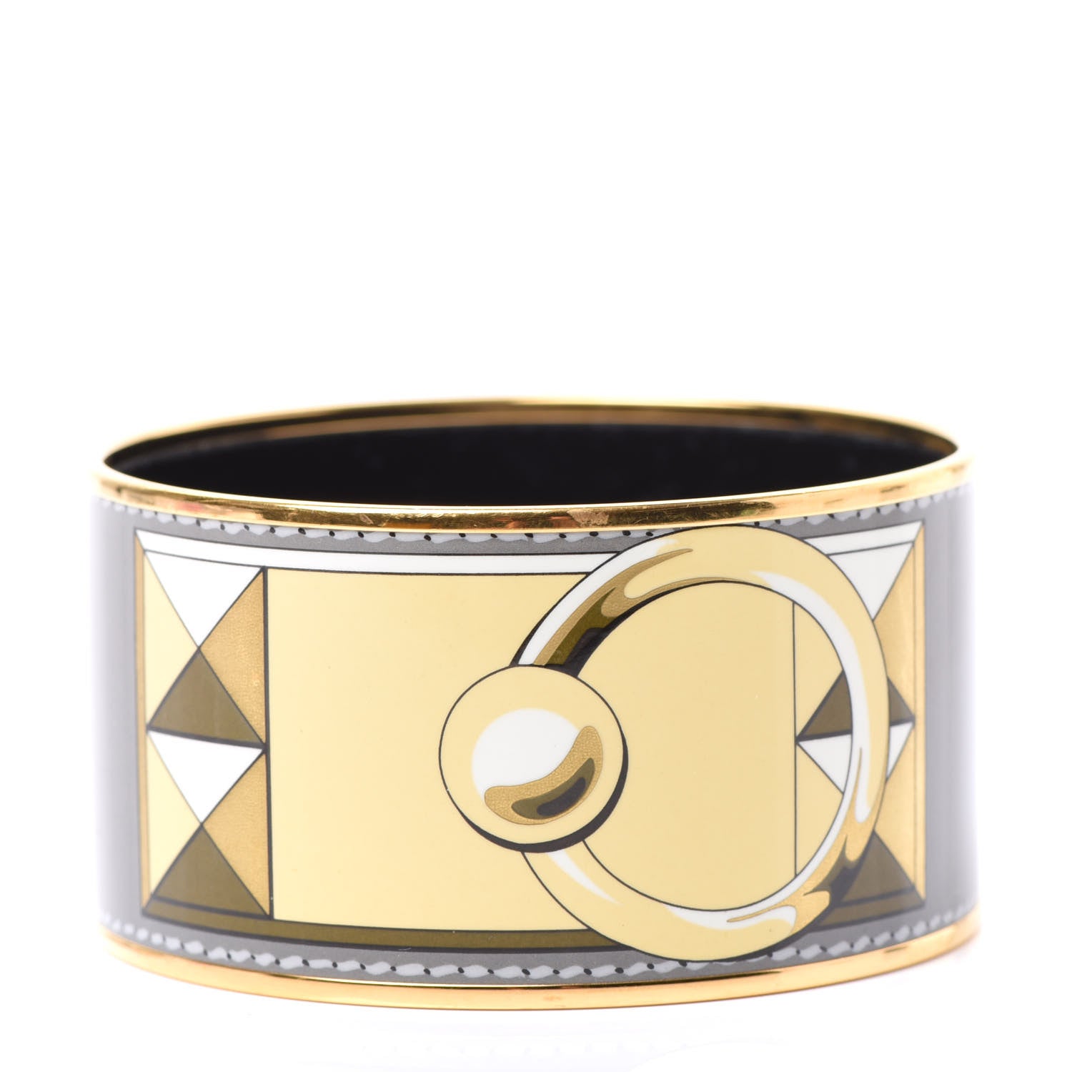 Hermes Enamel Printed Collier De Chien Extra Wide Bracelet 70 1 of 4