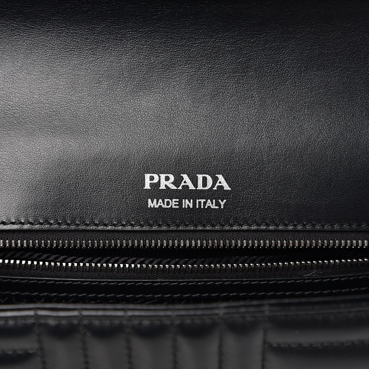 Prada Soft Calfskin Impunture Diagramme Medium Chain Flap Shoulder Bag Black 5 of 8