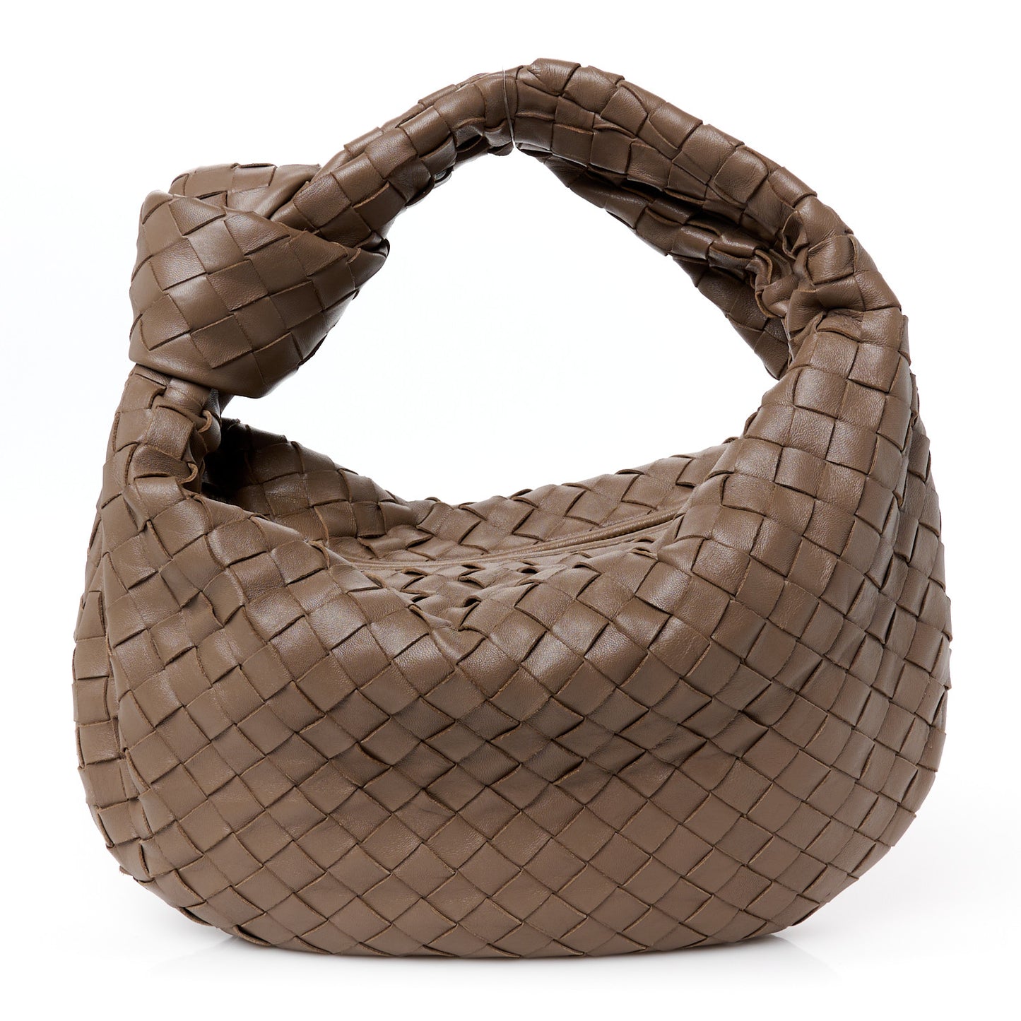Nappa Intrecciato Teen Jodie Hobo Dark Taupe