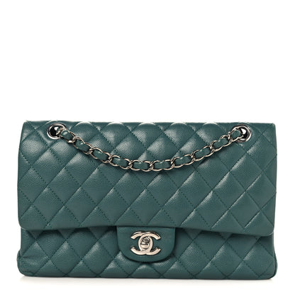 Chanel Caviar Quilted Medium Double Flap Green 1 of 10