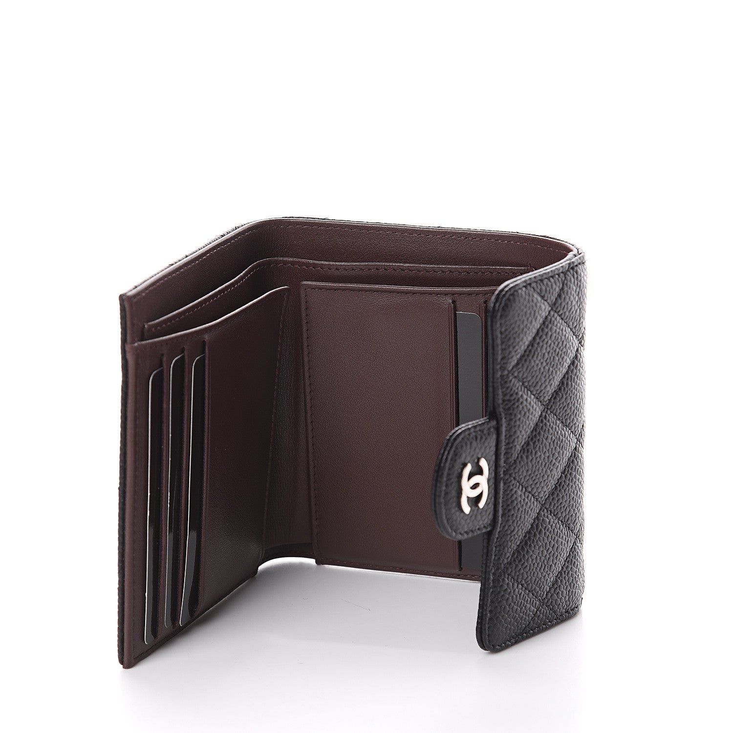 Chanel Caviar Quilted Compact Flap Wallet Black 4 of 7