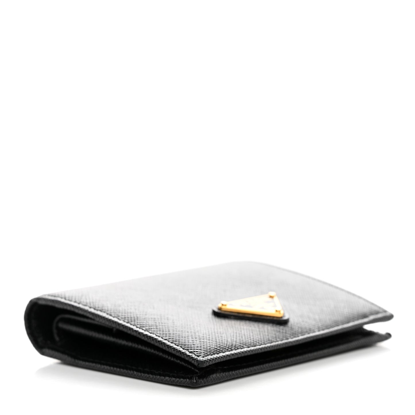 Saffiano Triangle Bi-Fold Wallet Black