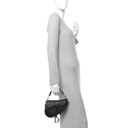 Christian Dior Grained Calfskin Mini Saddle Bag Black 2 of 14