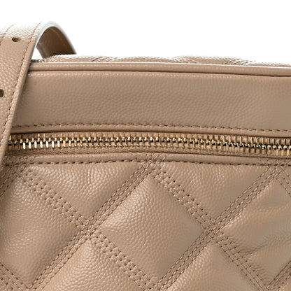 Saint Laurent Grain de Poudre Quilted 80's Vanity Bag Dark Beige 8 of 13