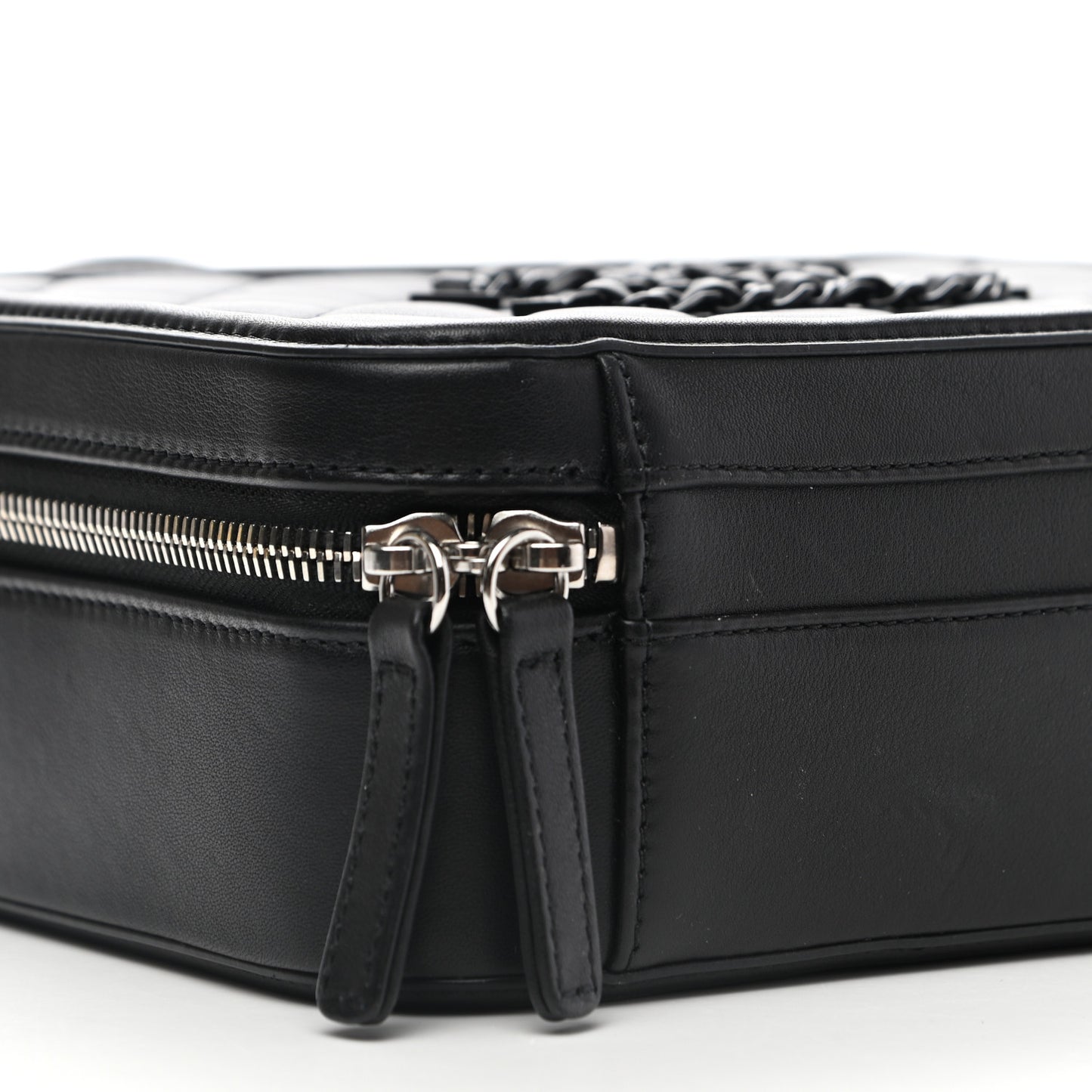 Lambskin Quilted Medium CC Filigree Vanity Case Black