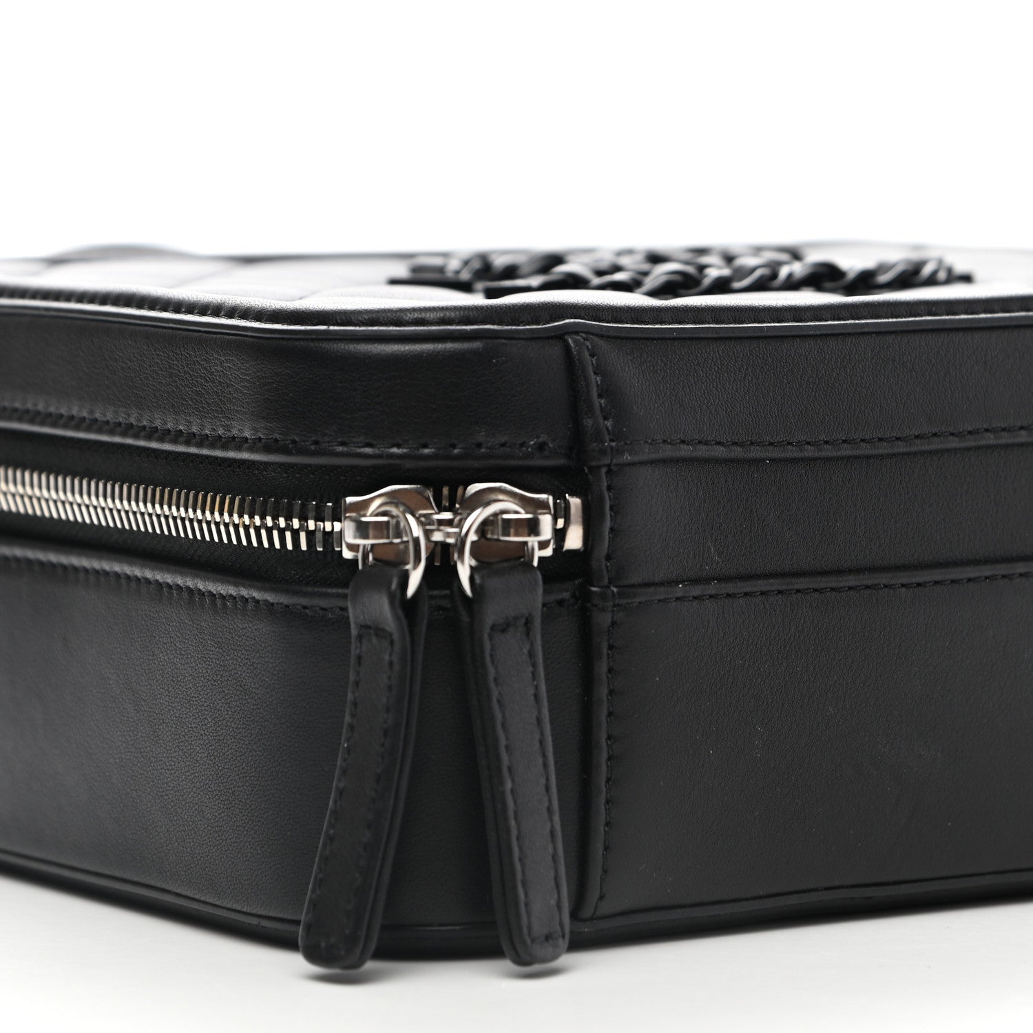 Chanel Lambskin Quilted Medium CC Filigree Vanity Case Black 9 of 11