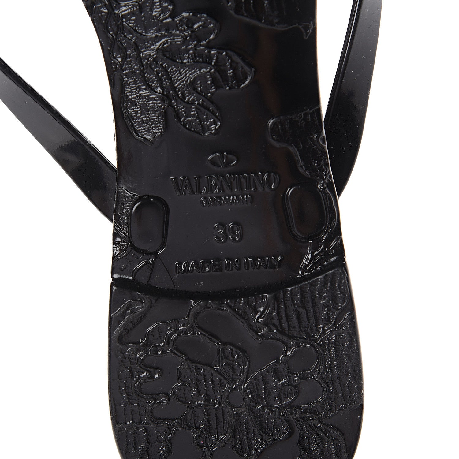 Valentino Garavani PVC Jelly Rockstud Bow Thong Sandals 39 Black 6 of 7
