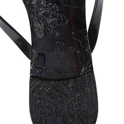 Valentino Garavani PVC Jelly Rockstud Bow Thong Sandals 39 Black 6 of 7