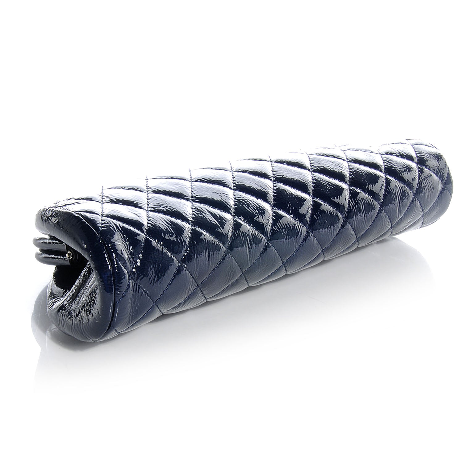 Chanel Patent Quilted Timeless Clutch Navy 4 of 7