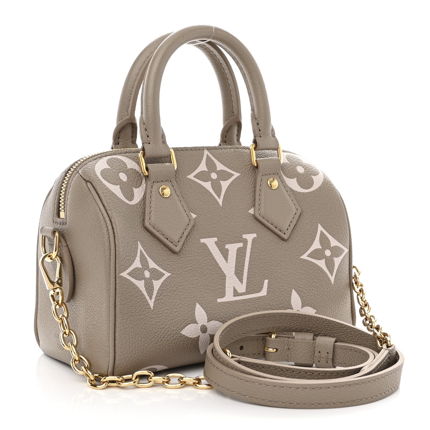 Louis Vuitton Empreinte Monogram Giant Speedy Bandouliere 20 Creme Beige 3 of 10
