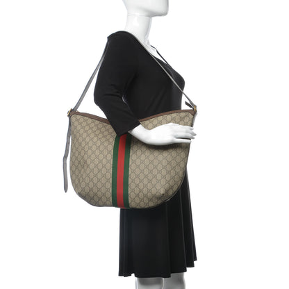 Gucci GG Supreme Monogram Web Ophidia Half Moon Hobo Brown 2 of 7