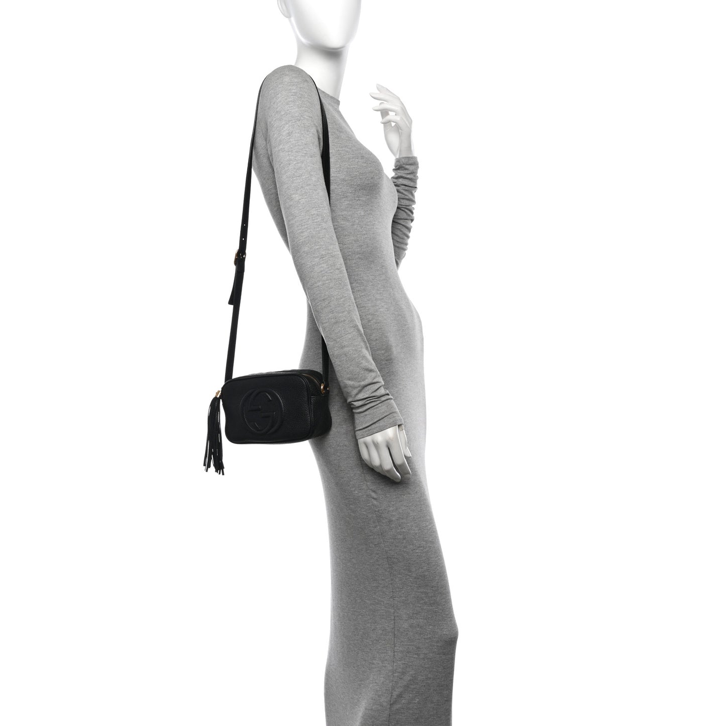 Pebbled Calfskin Mini Soho Disco Bag Black