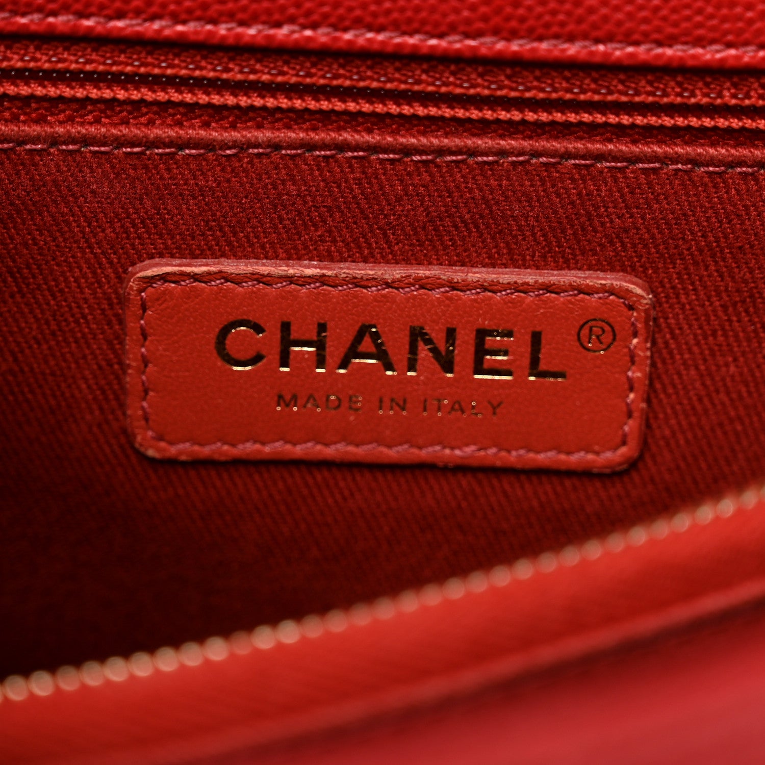 Chanel Caviar Quilted Small Coco Handle Flap Red 7 of 11