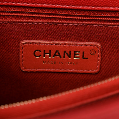 Chanel Caviar Quilted Small Coco Handle Flap Red 7 of 11