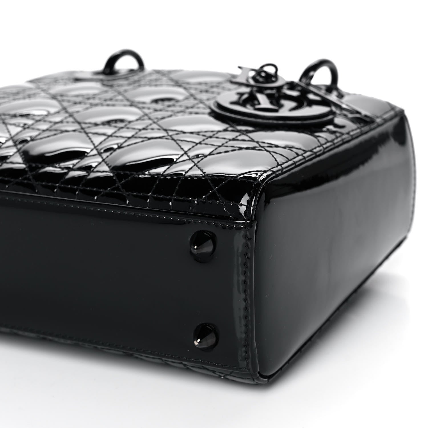 Christian Dior Patent Cannage Small Lady Dior Black 10 of 16