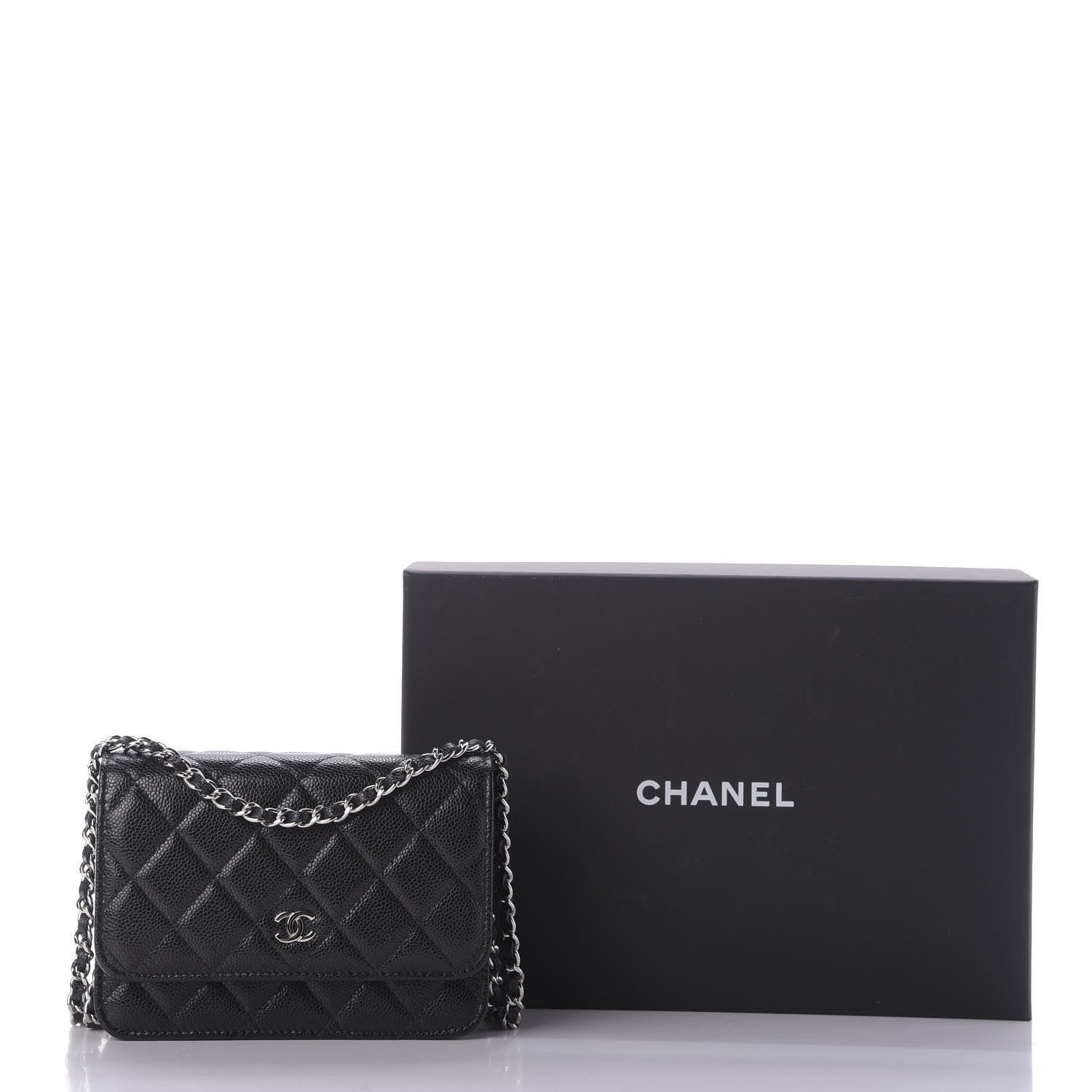 Chanel Caviar Quilted Mini Wallet On Chain WOC Black 10 of 10