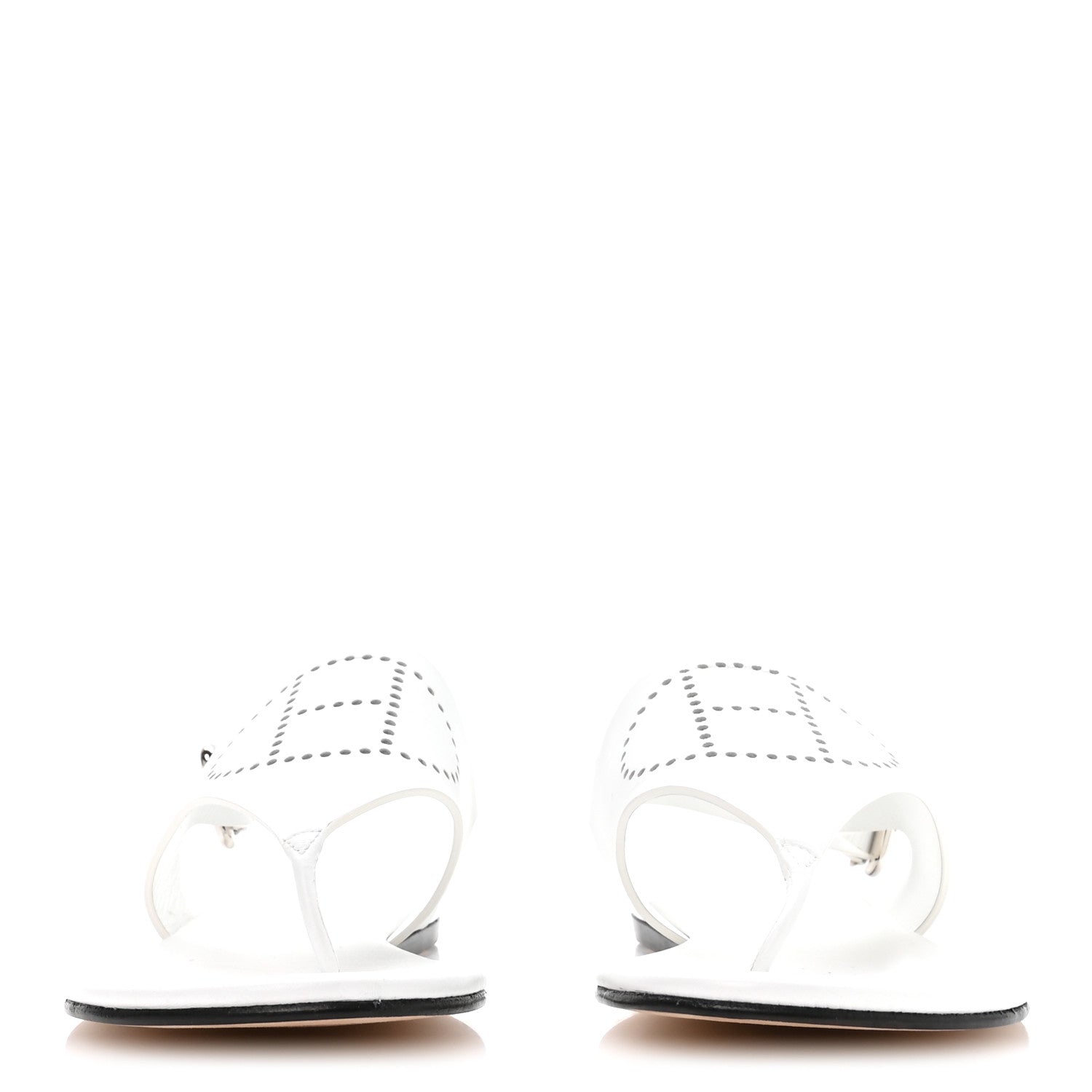 Hermes Calfskin Kola Sandals 37 White 3 of 8