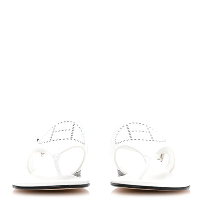 Hermes Calfskin Kola Sandals 37 White 3 of 8