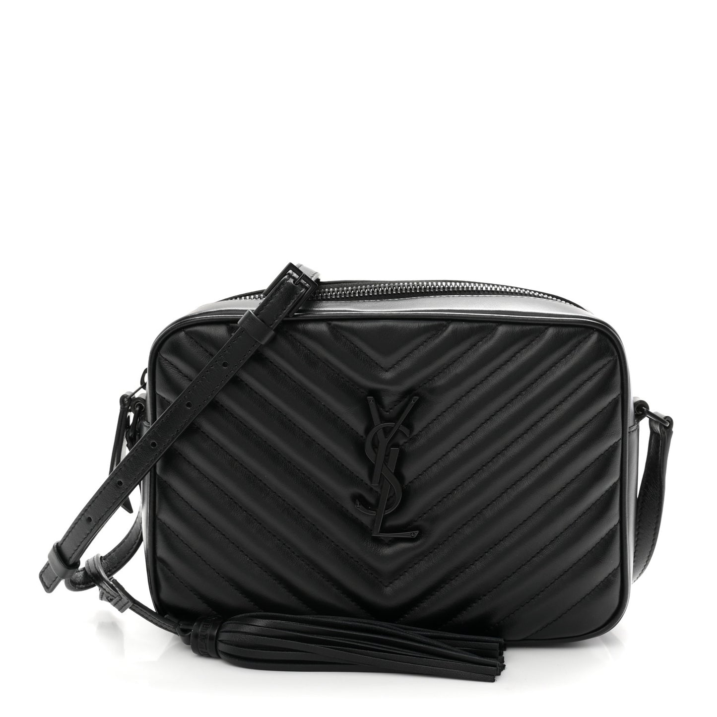 Calfskin Matelasse Monogram Monochrome Lou Camera Bag Black