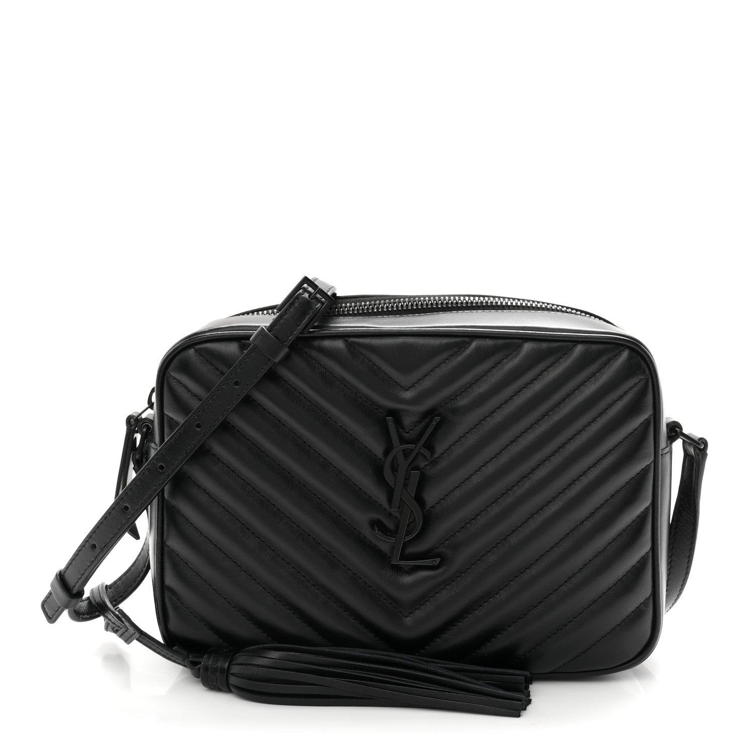 Saint Laurent Calfskin Matelasse Monogram Monochrome Lou Camera Bag Black 1 of 11