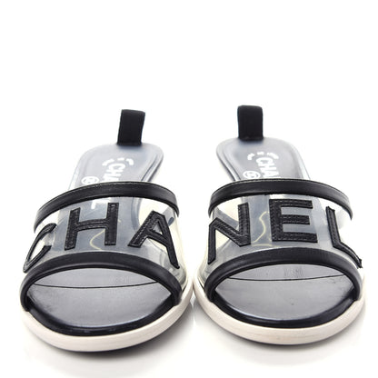 Chanel PVC Lambskin Logo Mules 35.5 Black 5 of 11