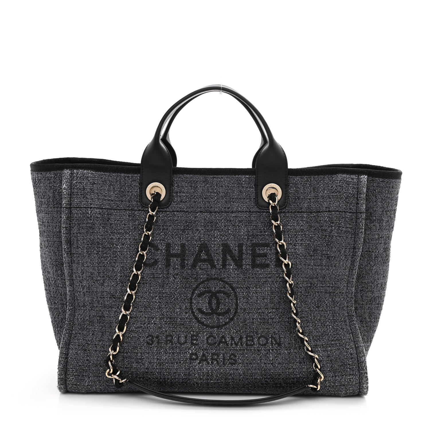 Chanel Lurex Boucle Medium Deauville Tote Black 1 of 17