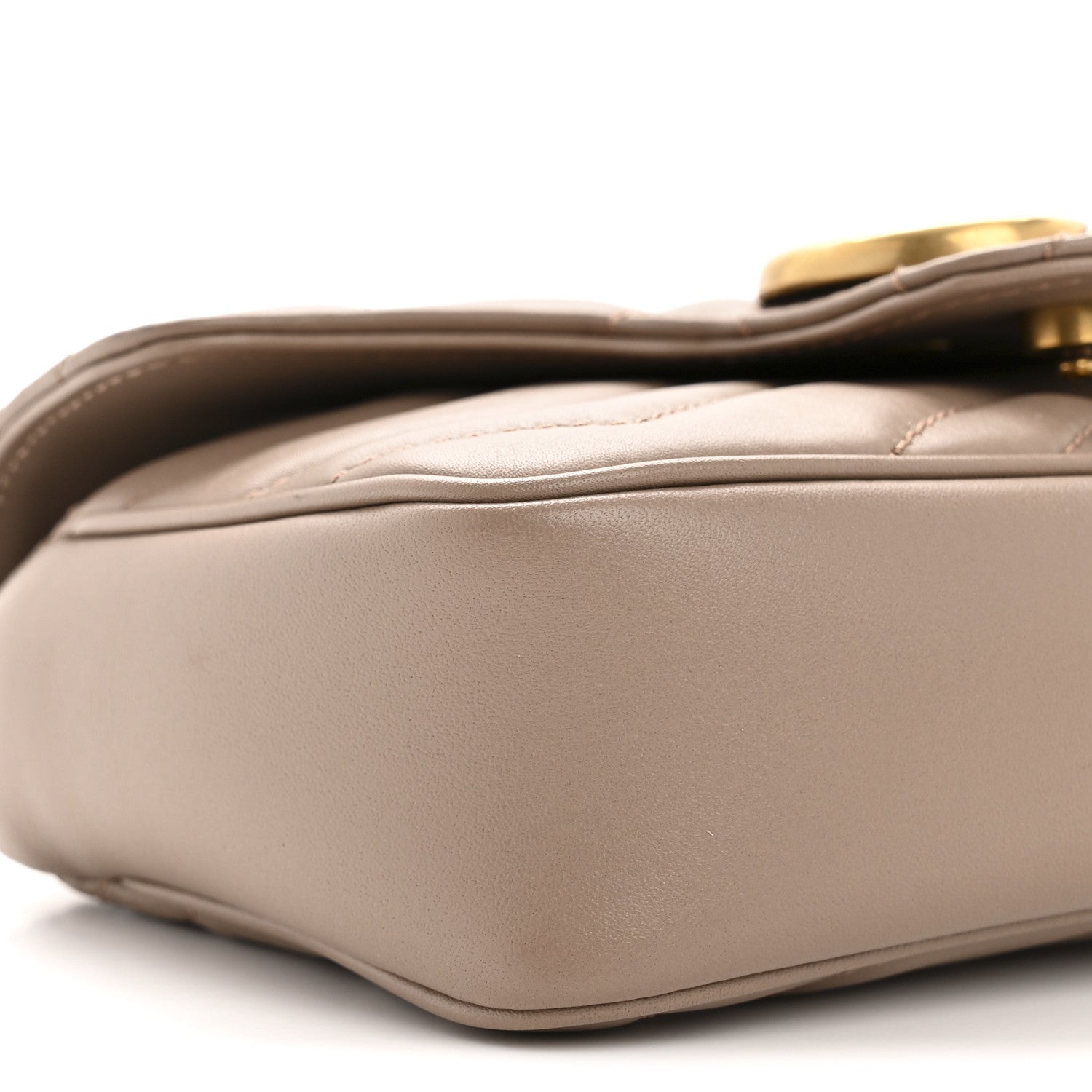 Gucci Calfskin Matelasse Super Mini GG Marmont Shoulder Bag Porcelain Rose 9 of 14