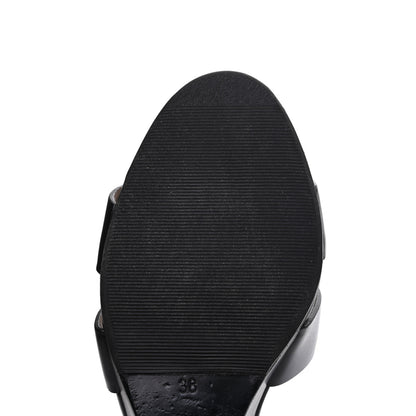 Hermes Calfskin Legend Wedge Sandals 38 Black 8 of 16
