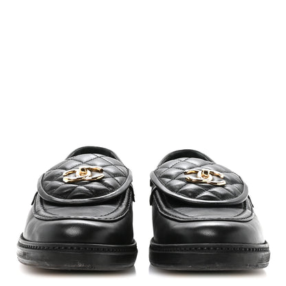 Chanel Lambskin Quilted CC Turnlock Loafers 41 Black 3 of 9