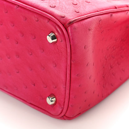 Christian Dior Ostrich Medium Diorissimo Tote Fuchsia 9 of 9