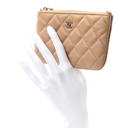 Chanel Caviar Quilted Small Cosmetic Case Beige 2 of 7