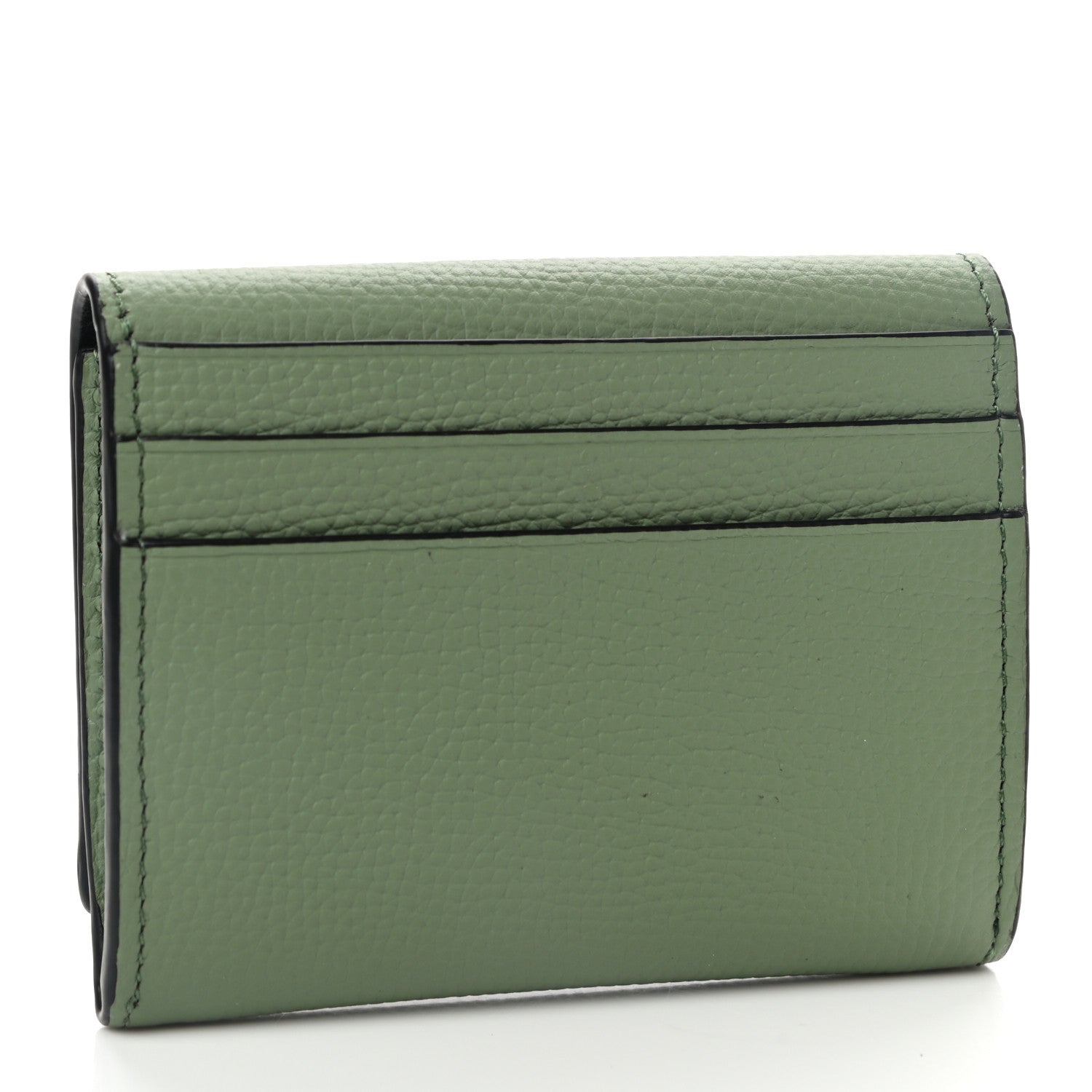 Loewe Pebble Grain Calfskin Pansies Print Coin Cardholder Rosemary 3 of 7