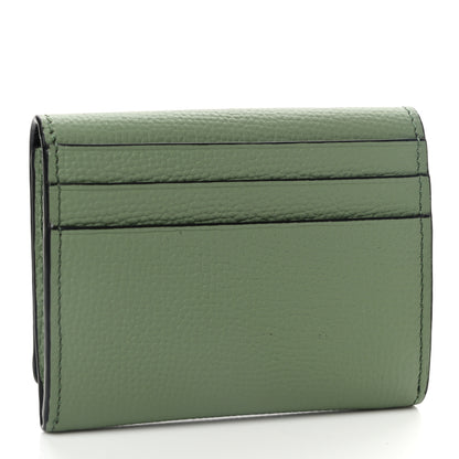Loewe Pebble Grain Calfskin Pansies Print Coin Cardholder Rosemary 3 of 7