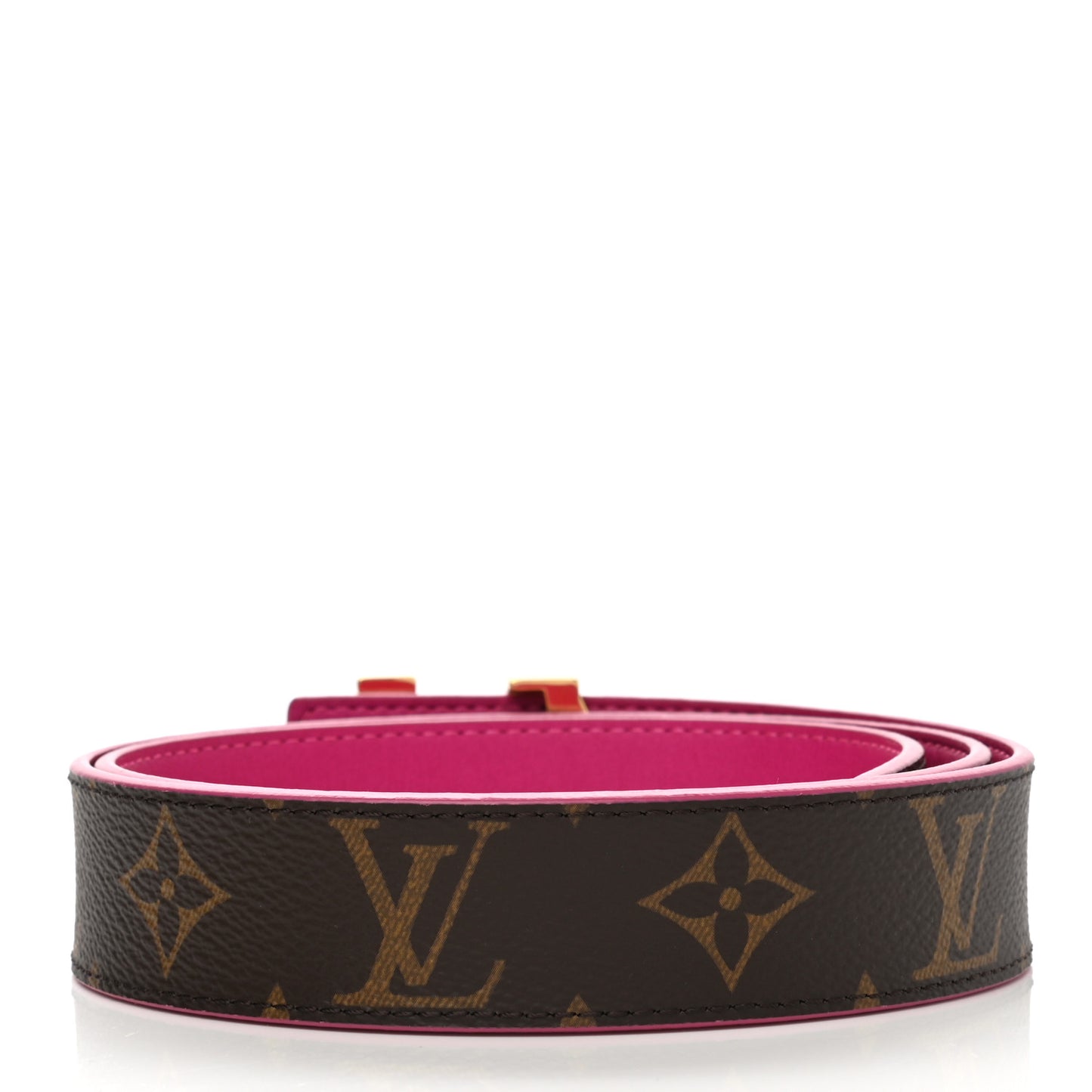 Calfskin Monogram 30mm LV Initiales Reversible Belt 80 32 Pink