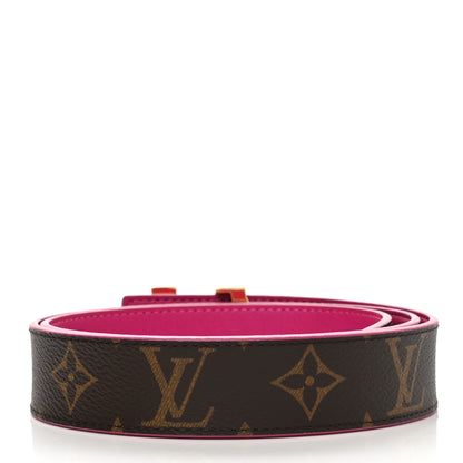 Louis Vuitton Calfskin Monogram 30mm LV Initiales Reversible Belt 80 32 Pink 2 of 6