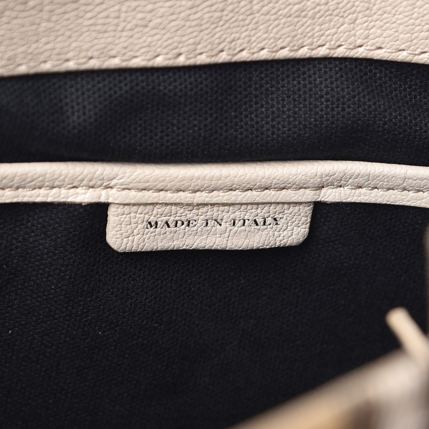 Goatskin Vintage Check Small Banner Tote Limestone